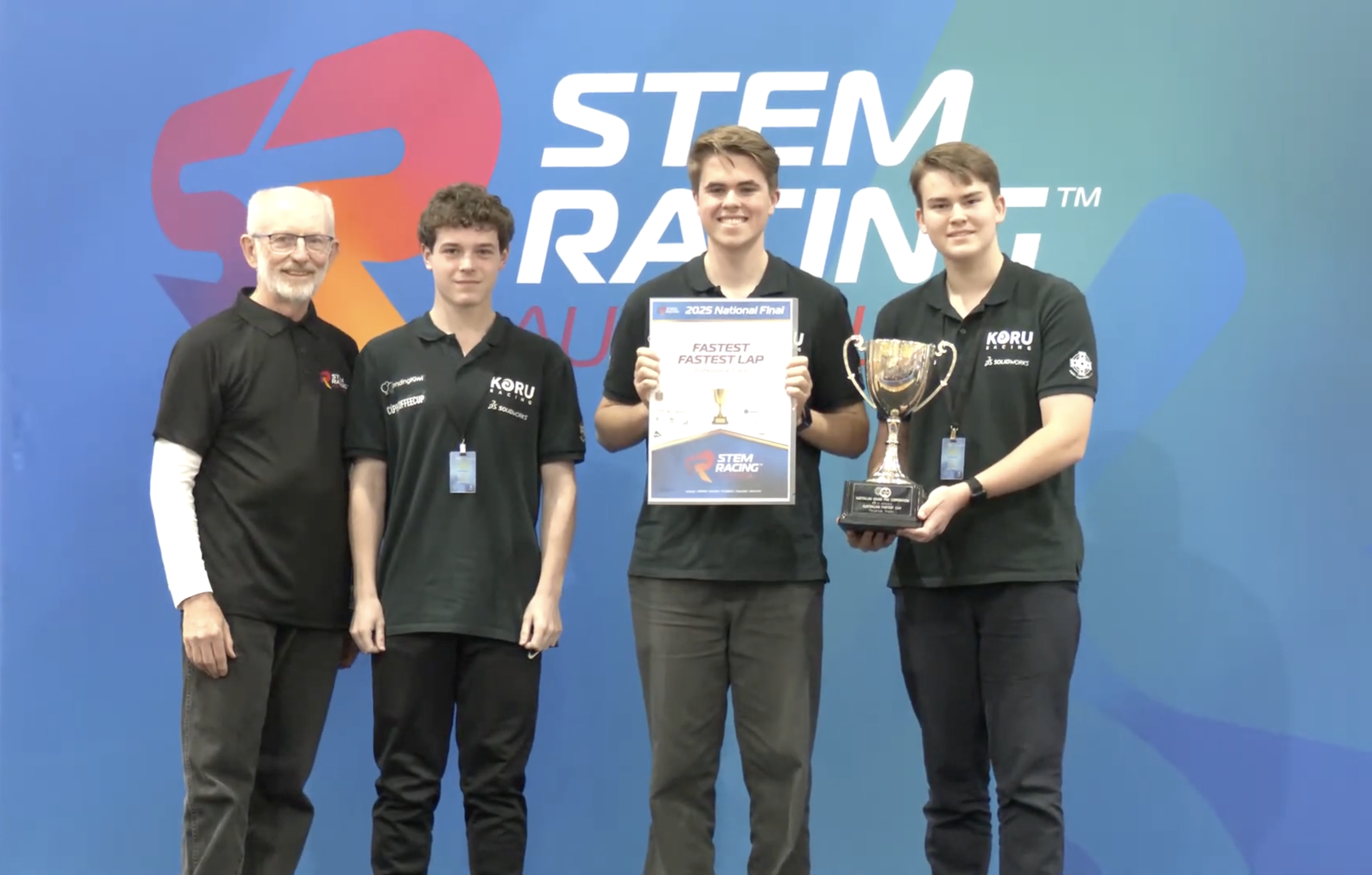 Recieving the Fastest Car award at the Australian National Finals